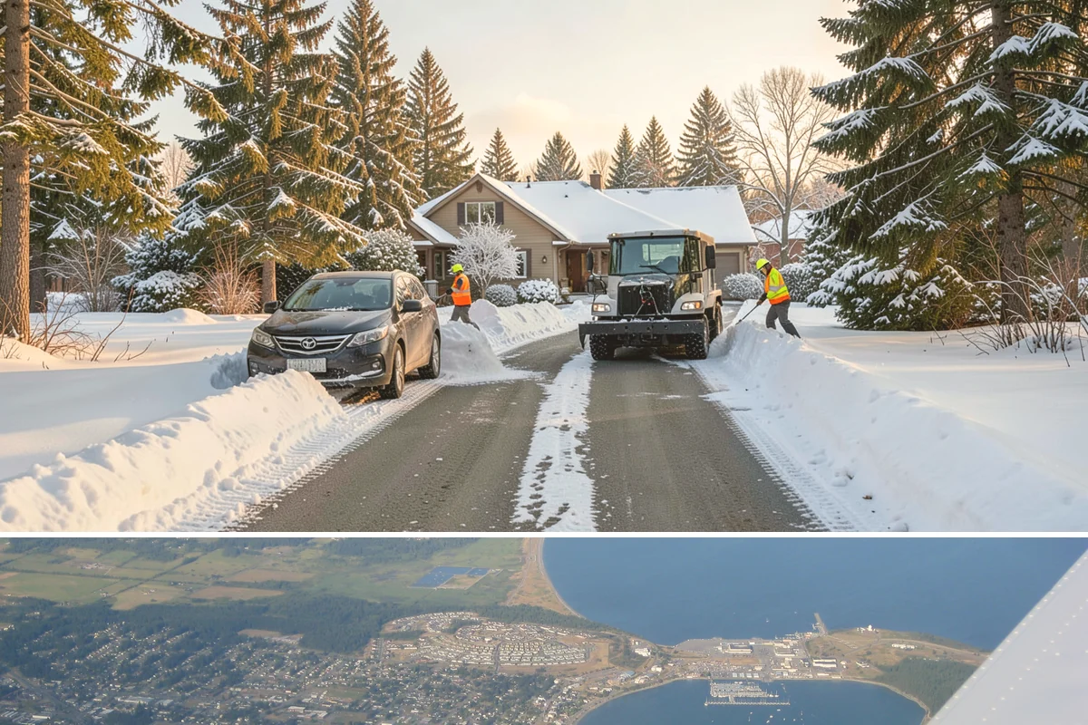 Office Park Snow Removal in Oak Harbor, Island County, WA - Office parks need dependable service December through February around weekday morning freeze events.