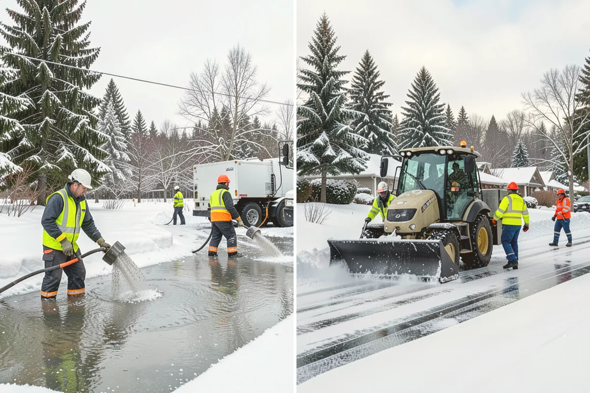 Office Park Snow Removal in Orting, Pierce County, WA - Inventory shared lots, drive aisles, and inter-building walks