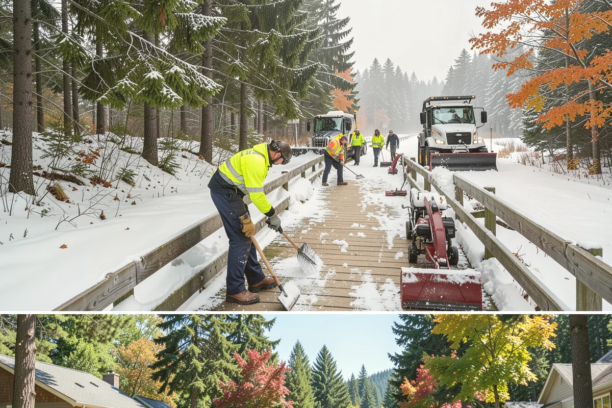 Office Park Snow Removal in Orting, Pierce County, WA - Office parks need dependable service December through February around weekday morning freeze events.
