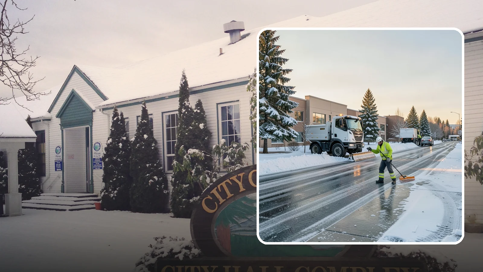 Office Park Snow Removal in Pacific, King County, WA - Across multiple buildings and shared lots, we coordinate one seamless snow plan so every tenant's employees arrive to a cleared...