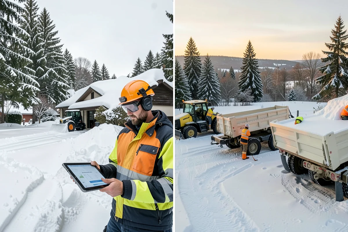 Office Park Snow Removal in Pacific, King County, WA - Inventory shared lots, drive aisles, and inter-building walks