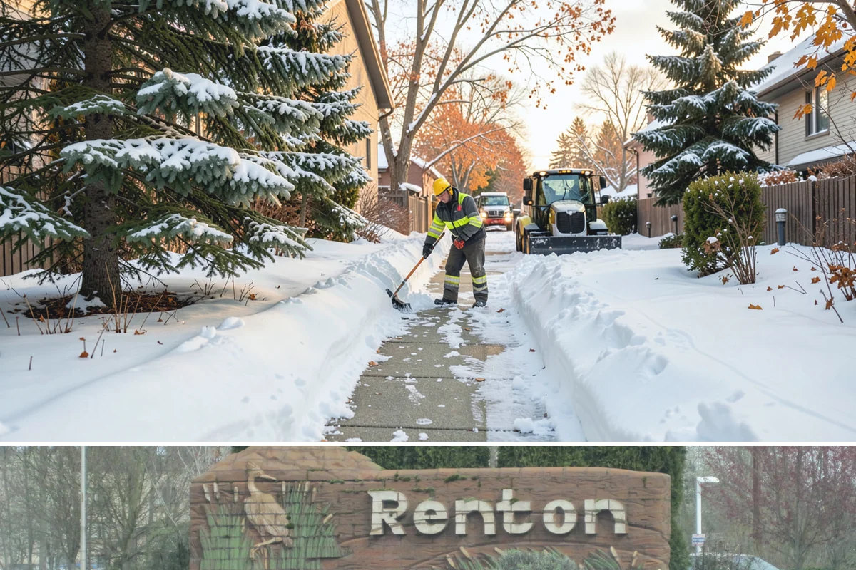 Office Park Snow Removal in Renton, King County, WA - Office parks need dependable service December through February around weekday morning freeze events.