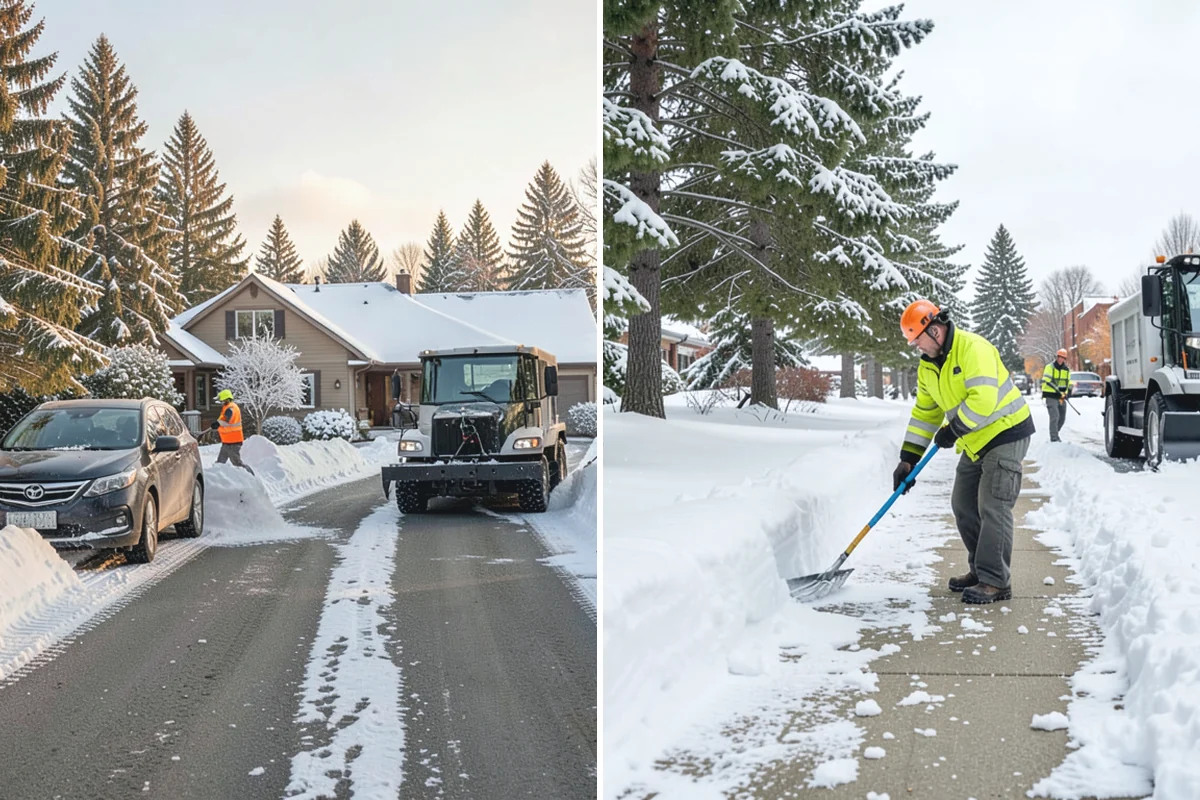 Office Park Snow Removal in Roy, Pierce County, WA - Inventory shared lots, drive aisles, and inter-building walks