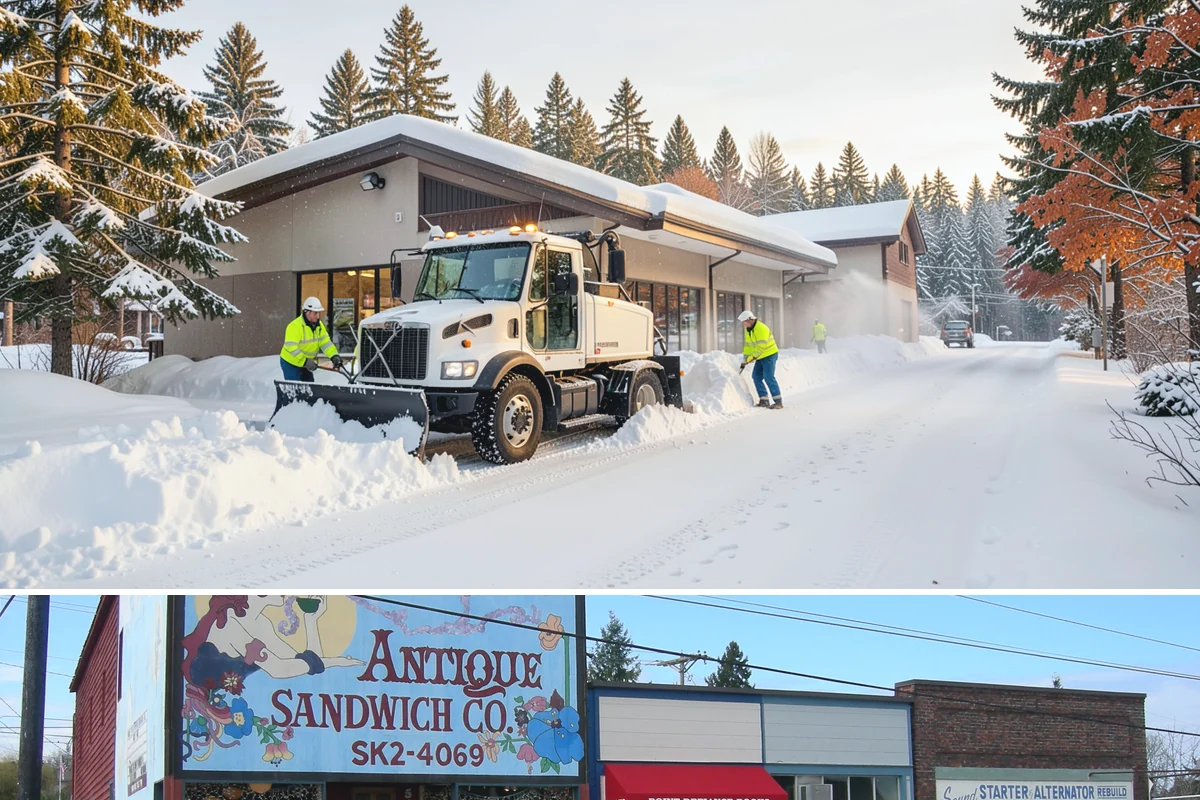 Office Park Snow Removal in Ruston, Pierce County, WA - Office parks need dependable service December through February around weekday morning freeze events.