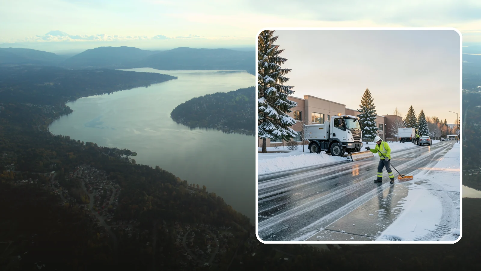 Office Park Snow Removal in Sammamish, King County, WA - Across multiple buildings and shared lots, we coordinate one seamless snow plan so every tenant's employees arrive to a cleared...