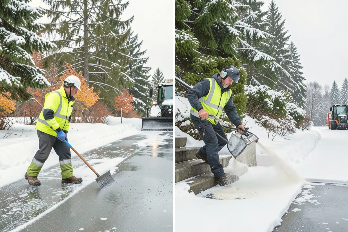 Office Park Snow Removal in Sammamish, King County, WA - Inventory shared lots, drive aisles, and inter-building walks