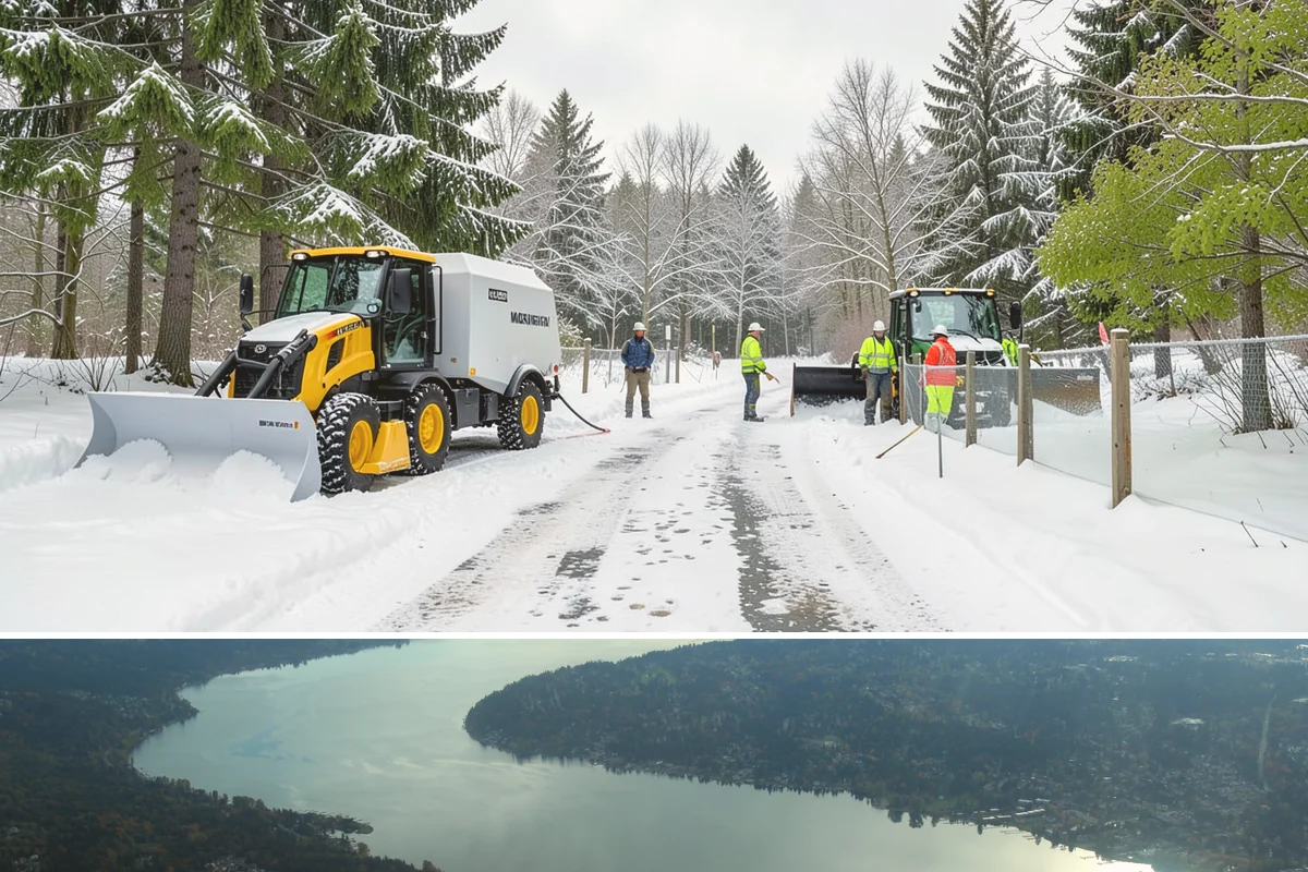 Office Park Snow Removal in Sammamish, King County, WA - Office parks need dependable service December through February around weekday morning freeze events.