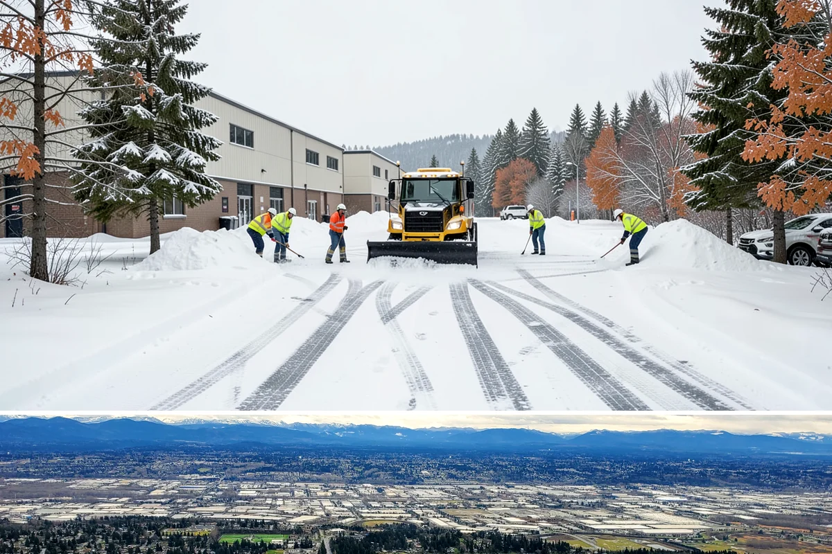 Office Park Snow Removal in SeaTac, King County, WA - Office parks need dependable service December through February around weekday morning freeze events.
