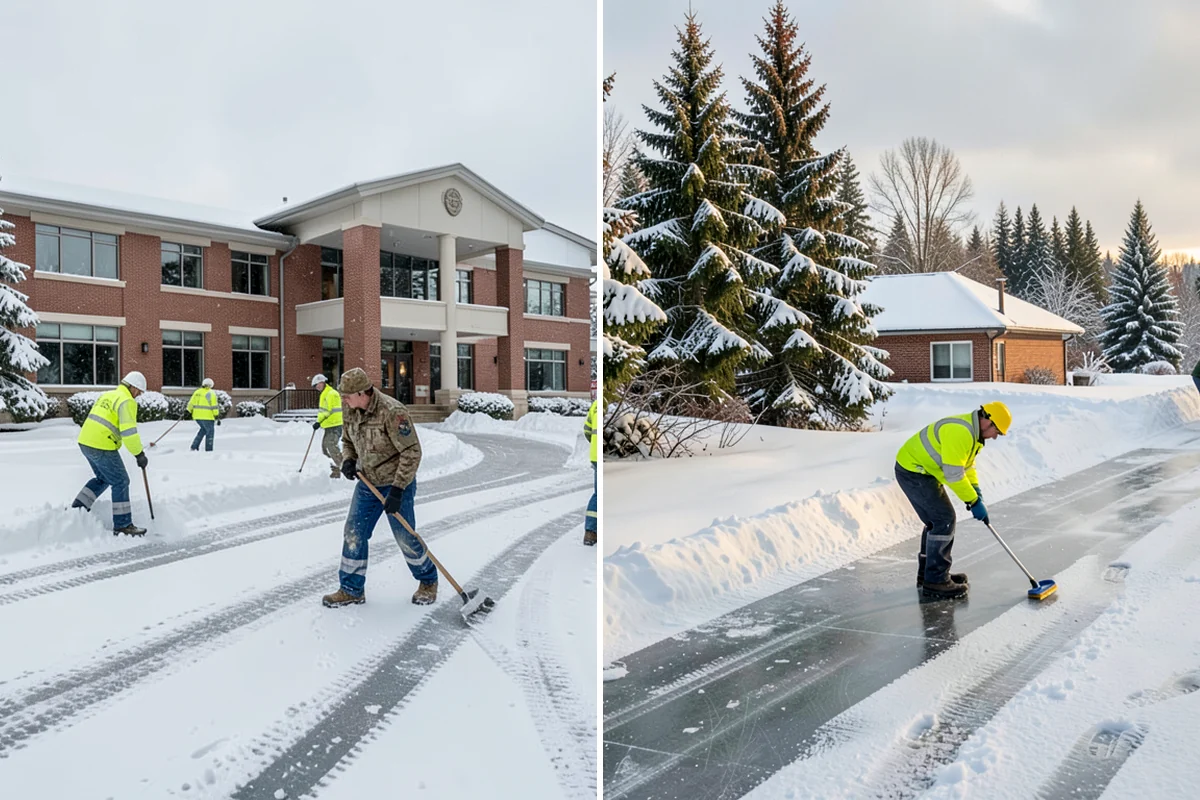 Office Park Snow Removal in Seattle, King County, WA - Inventory shared lots, drive aisles, and inter-building walks