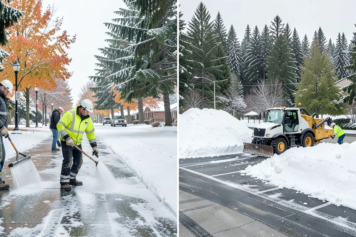 Office Park Snow Removal in Shoreline, King County, WA - Inventory shared lots, drive aisles, and inter-building walks