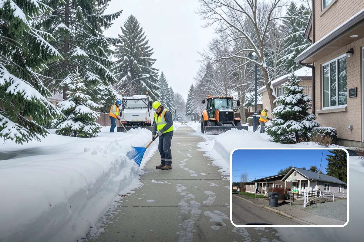 Office Park Snow Removal in South Prairie, Pierce County, WA - Whole-campus coordination across shared lots and drives