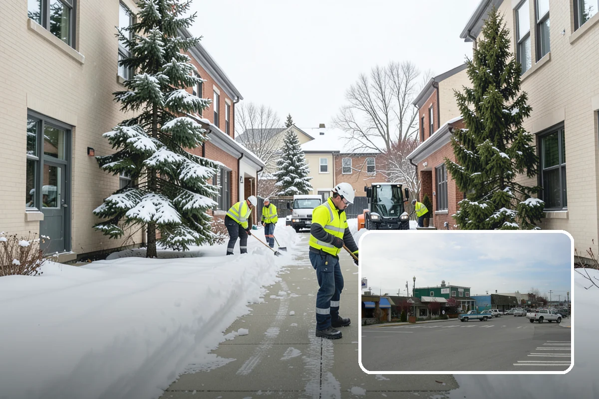 Office Park Snow Removal in Stanwood, Snohomish County, WA - Whole-campus coordination across shared lots and drives