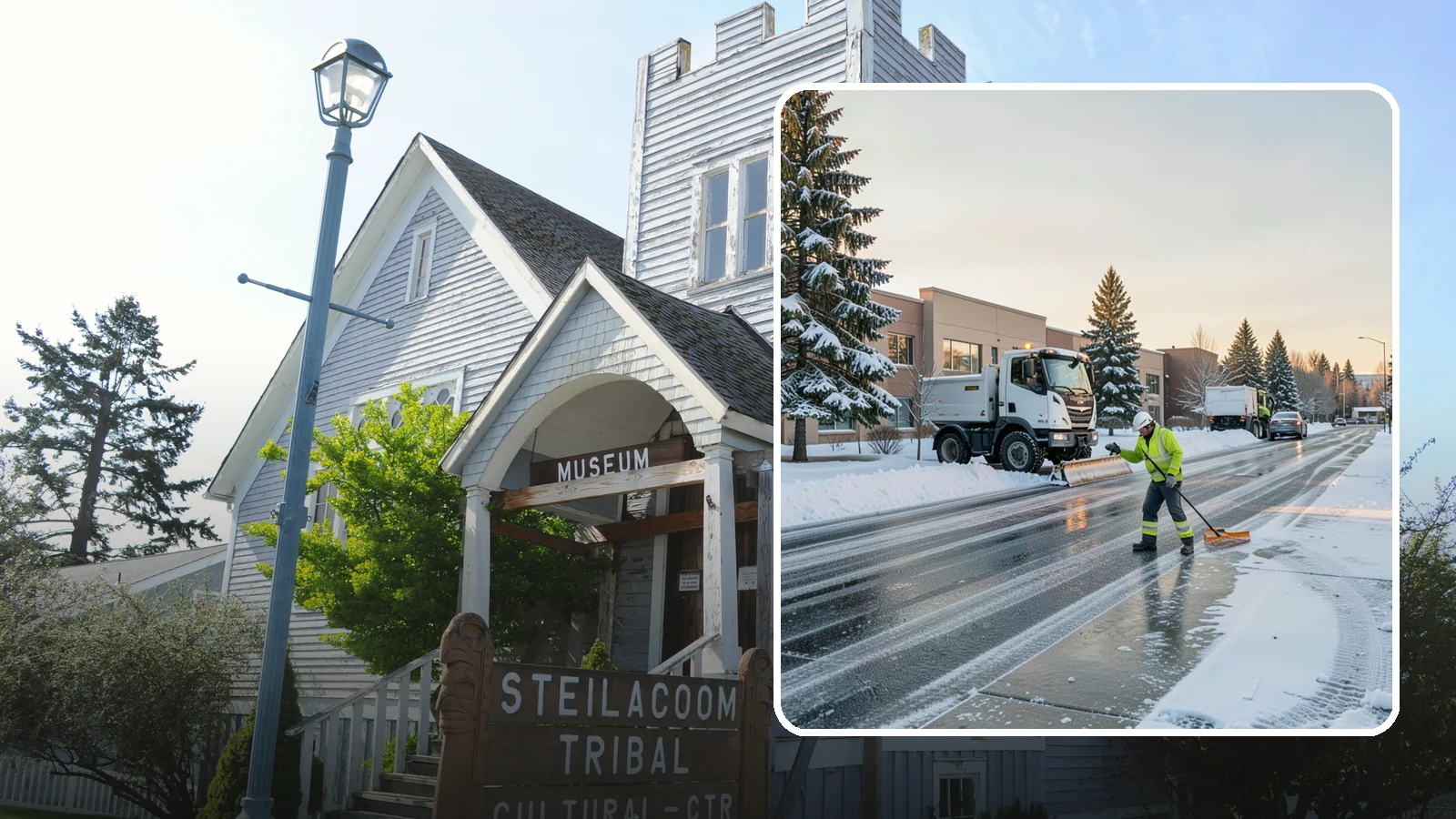 Office Park Snow Removal in Steilacoom, Pierce County, WA - Across multiple buildings and shared lots, we coordinate one seamless snow plan so every tenant's employees arrive to a cleared...