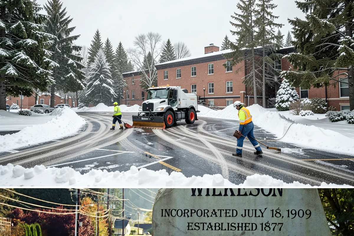 Office Park Snow Removal in Wilkeson, Pierce County, WA - Office parks need dependable service December through February around weekday morning freeze events.