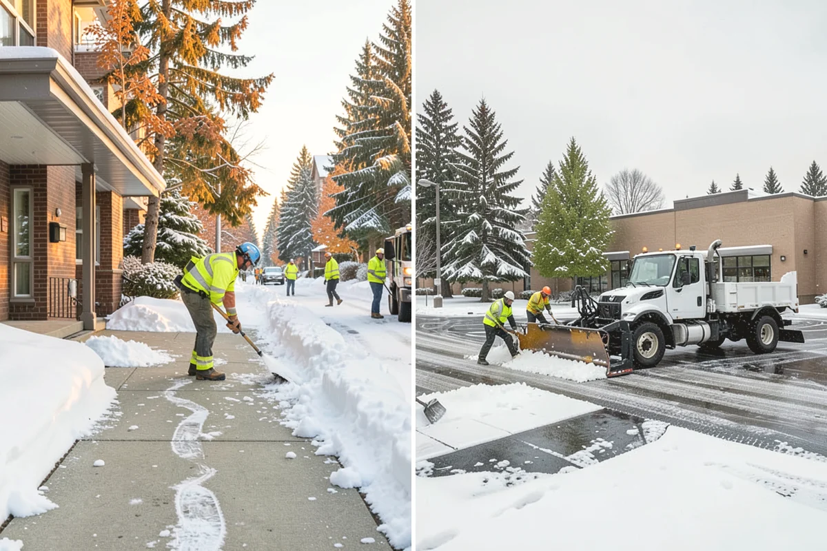 Office Park Snow Removal in Yarrow Point, King County, WA - Inventory shared lots, drive aisles, and inter-building walks