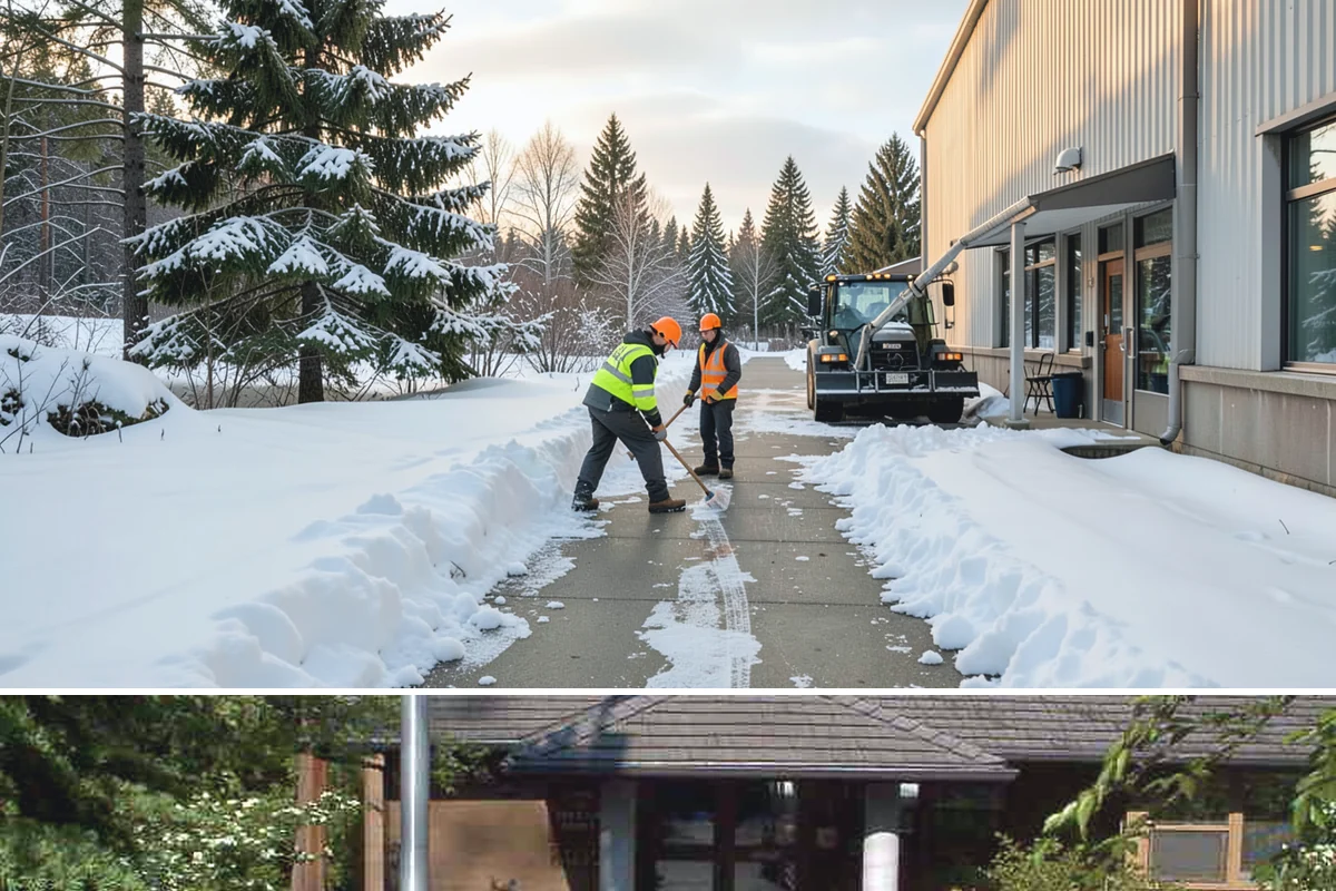 Office Park Snow Removal in Yarrow Point, King County, WA - Office parks need dependable service December through February around weekday morning freeze events.