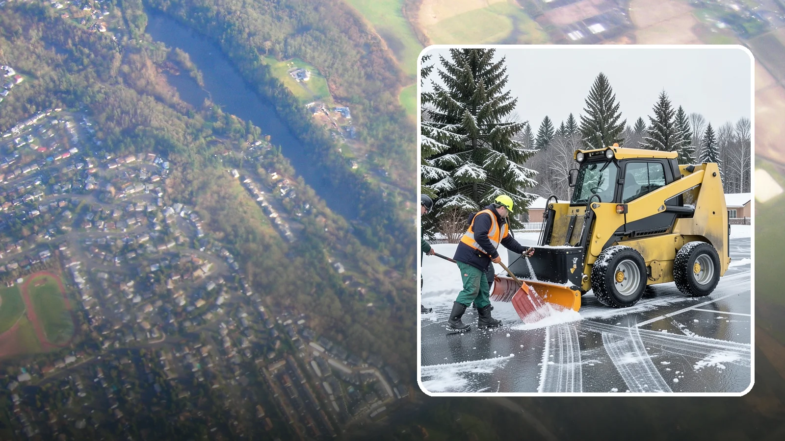 Office Parking Lot Snow Removal in Algona, King County, WA - Keep your office lot open and safe for arriving employees and clients when a rare Western Washington snowfall or ice event hits.