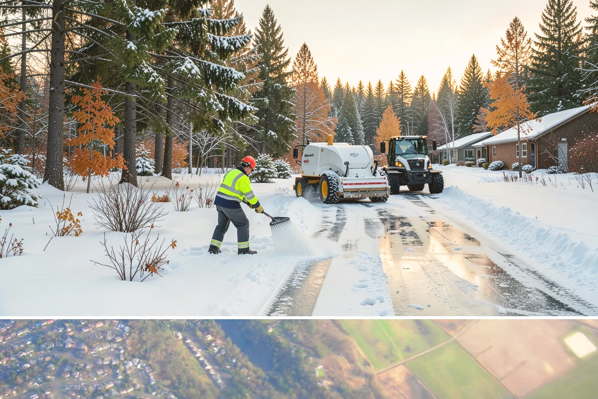 Office Parking Lot Snow Removal in Algona, King County, WA - Office lots need the most attention during December and January cold snaps when overnight temperatures dip below freezing after...