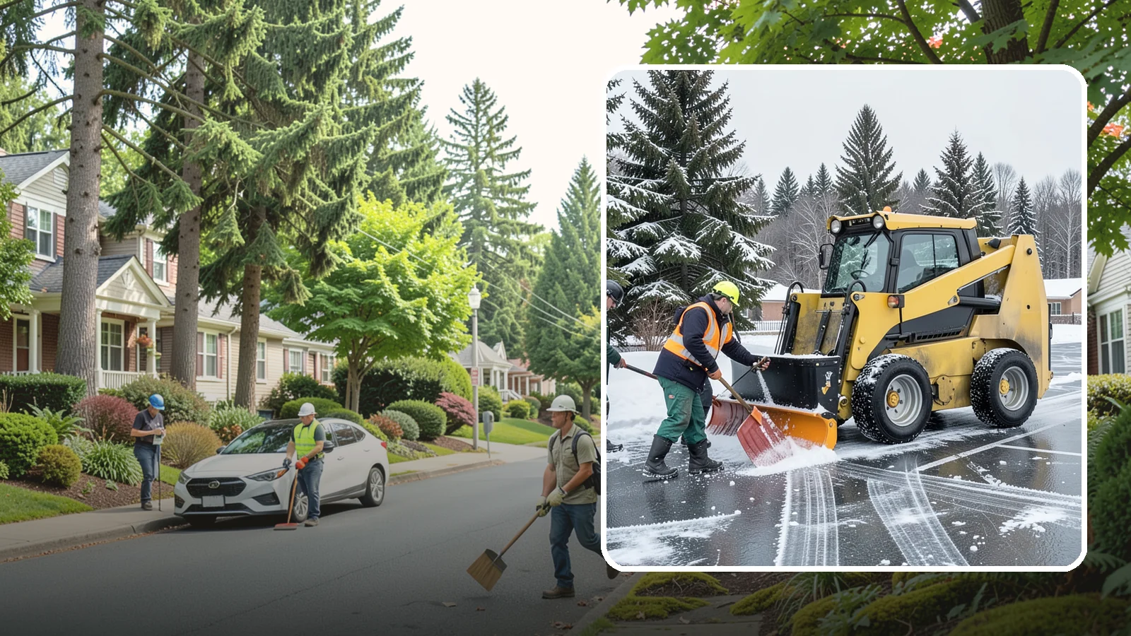 Office Parking Lot Snow Removal in Beaux Arts Village, King County, WA - Keep your office lot open and safe for arriving employees and clients when a rare Western Washington snowfall or ice event hits.
