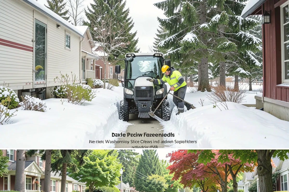 Office Parking Lot Snow Removal in Beaux Arts Village, King County, WA - Office lots need the most attention during December and January cold snaps when overnight temperatures dip below freezing after...