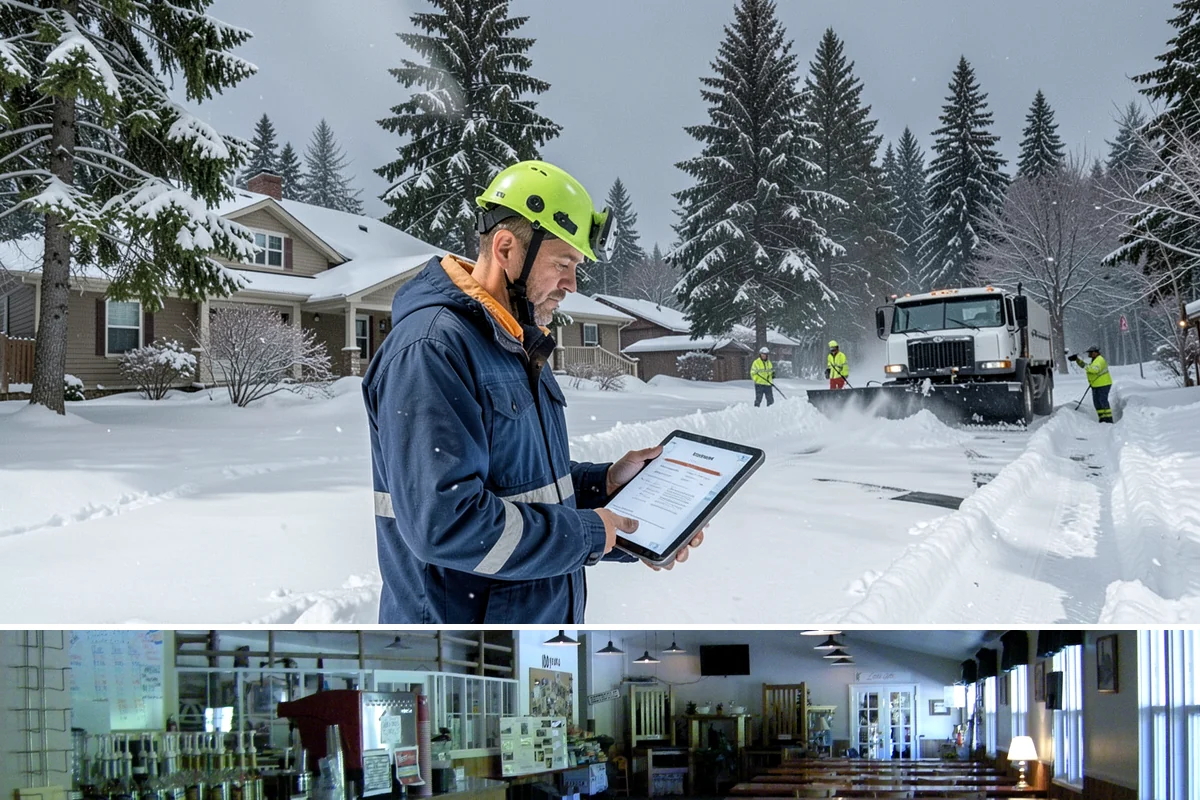 Office Parking Lot Snow Removal in Black Diamond, King County, WA - Office lots need the most attention during December and January cold snaps when overnight temperatures dip below freezing after...