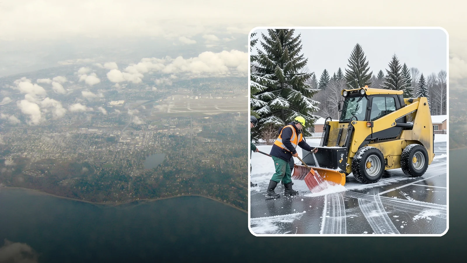 Office Parking Lot Snow Removal in Burien, King County, WA - Keep your office lot open and safe for arriving employees and clients when a rare Western Washington snowfall or ice event hits.