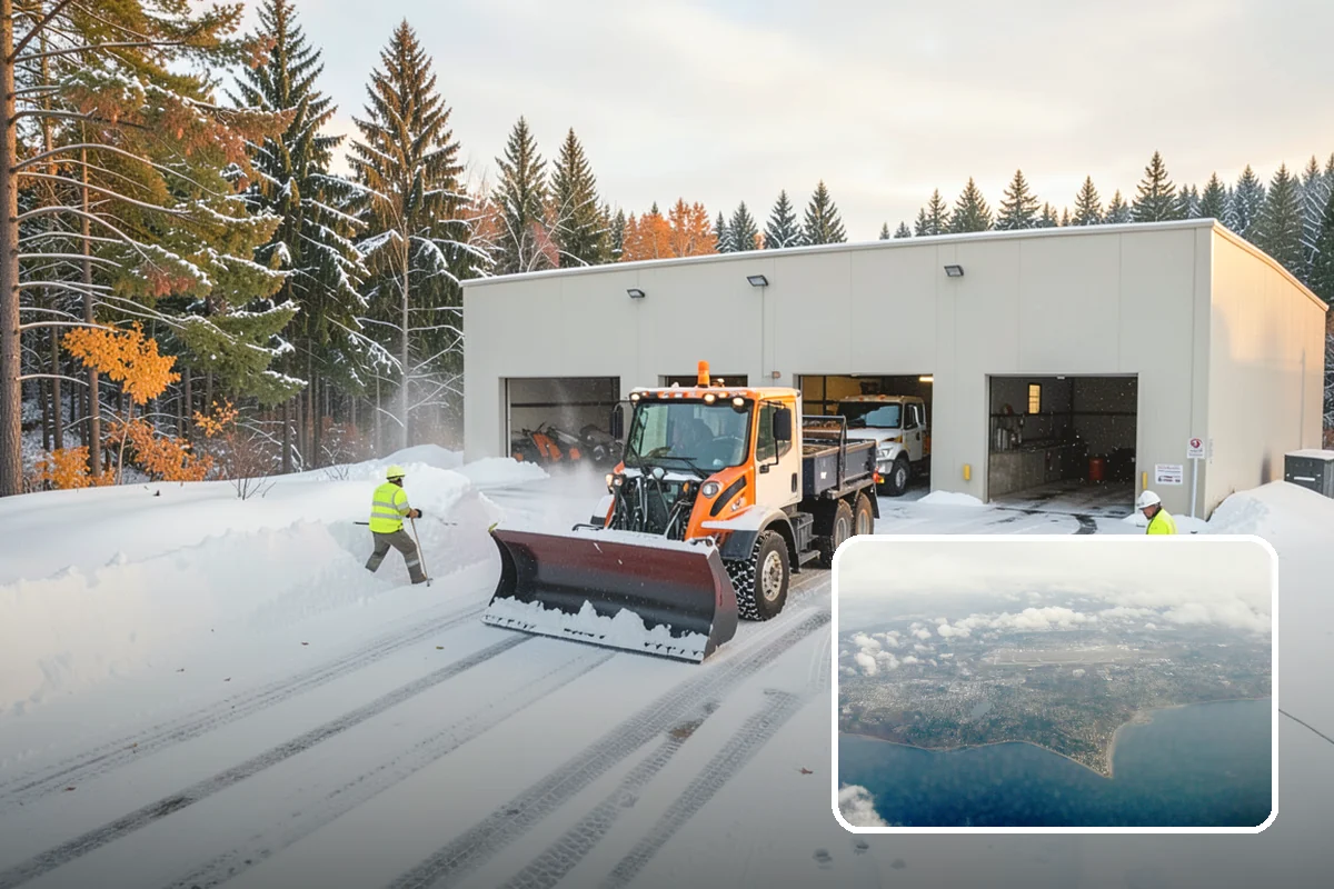 Office Parking Lot Snow Removal in Burien, King County, WA - Early-morning clearing timed to beat the commute