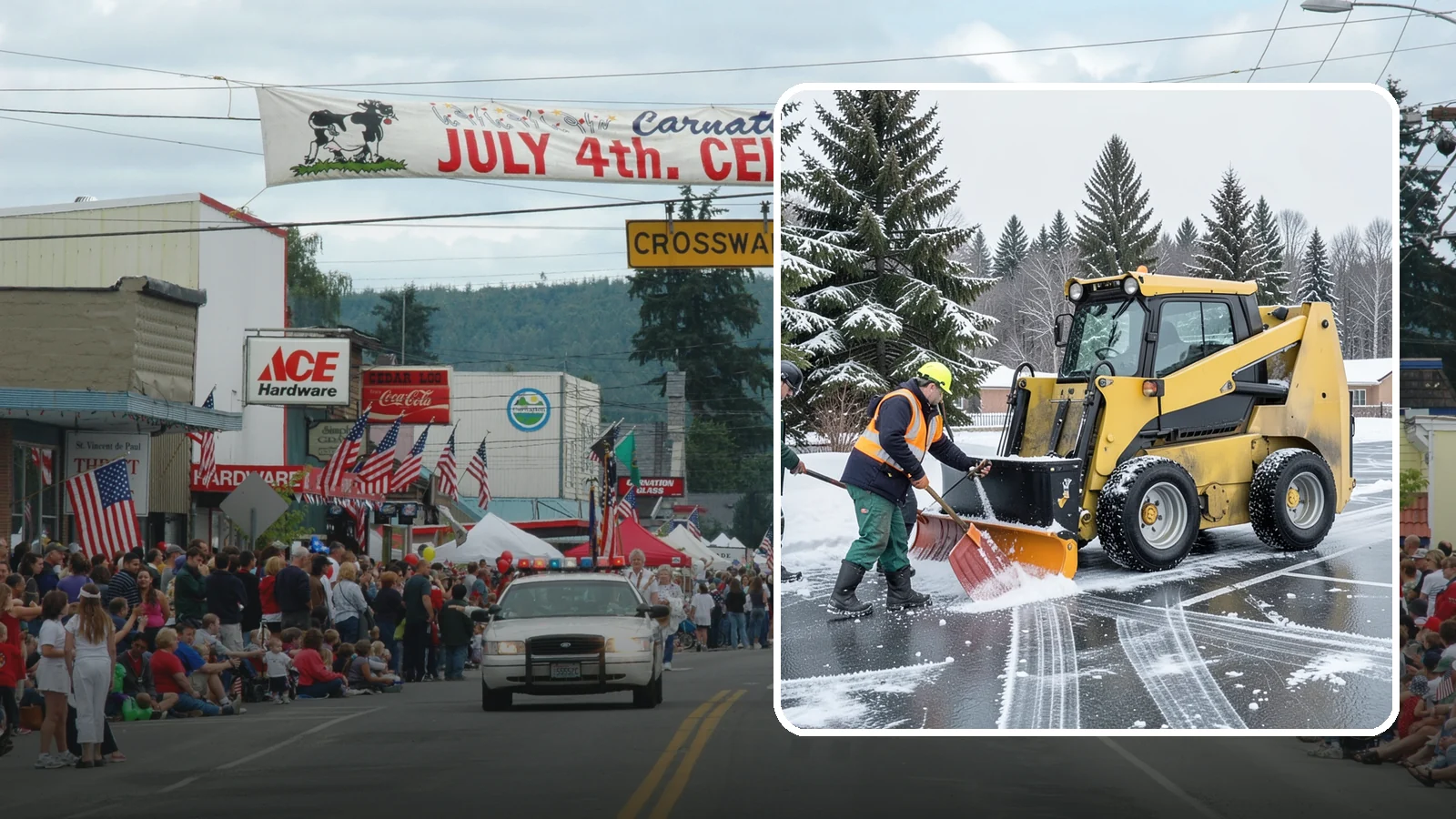 Office Parking Lot Snow Removal in Carnation, King County, WA - Keep your office lot open and safe for arriving employees and clients when a rare Western Washington snowfall or ice event hits.