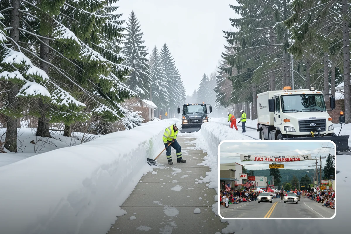 Office Parking Lot Snow Removal in Carnation, King County, WA - Early-morning clearing timed to beat the commute