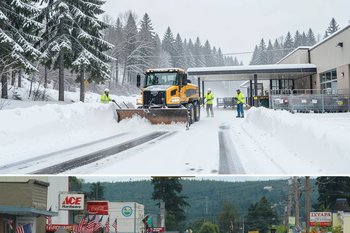 Office Parking Lot Snow Removal in Carnation, King County, WA - Office lots need the most attention during December and January cold snaps when overnight temperatures dip below freezing after...