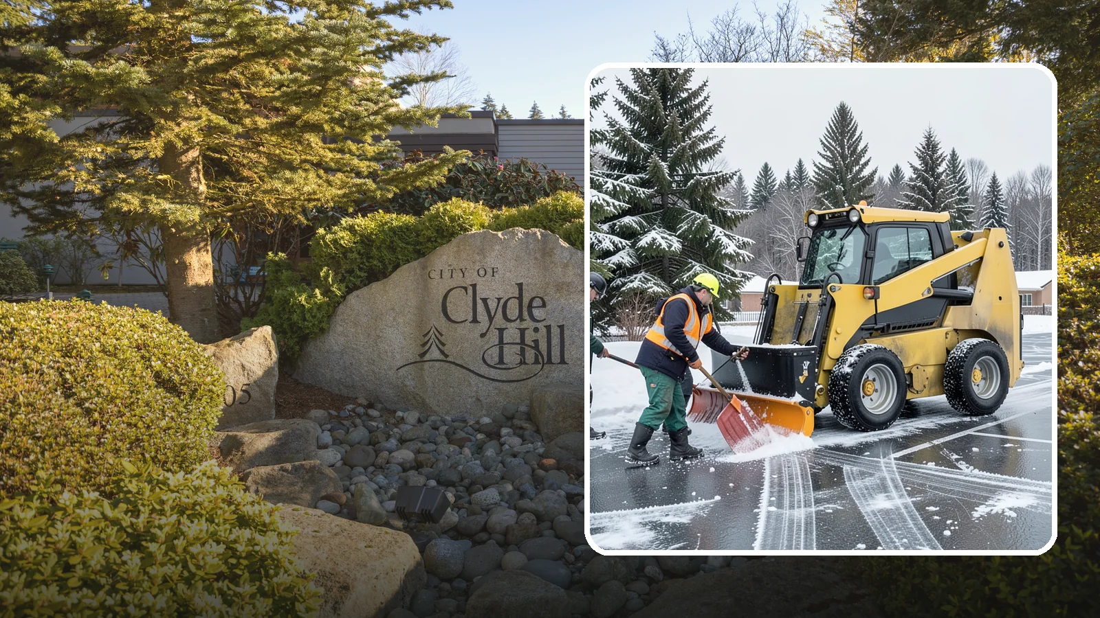 Office Parking Lot Snow Removal in Clyde Hill, King County, WA - Keep your office lot open and safe for arriving employees and clients when a rare Western Washington snowfall or ice event hits.