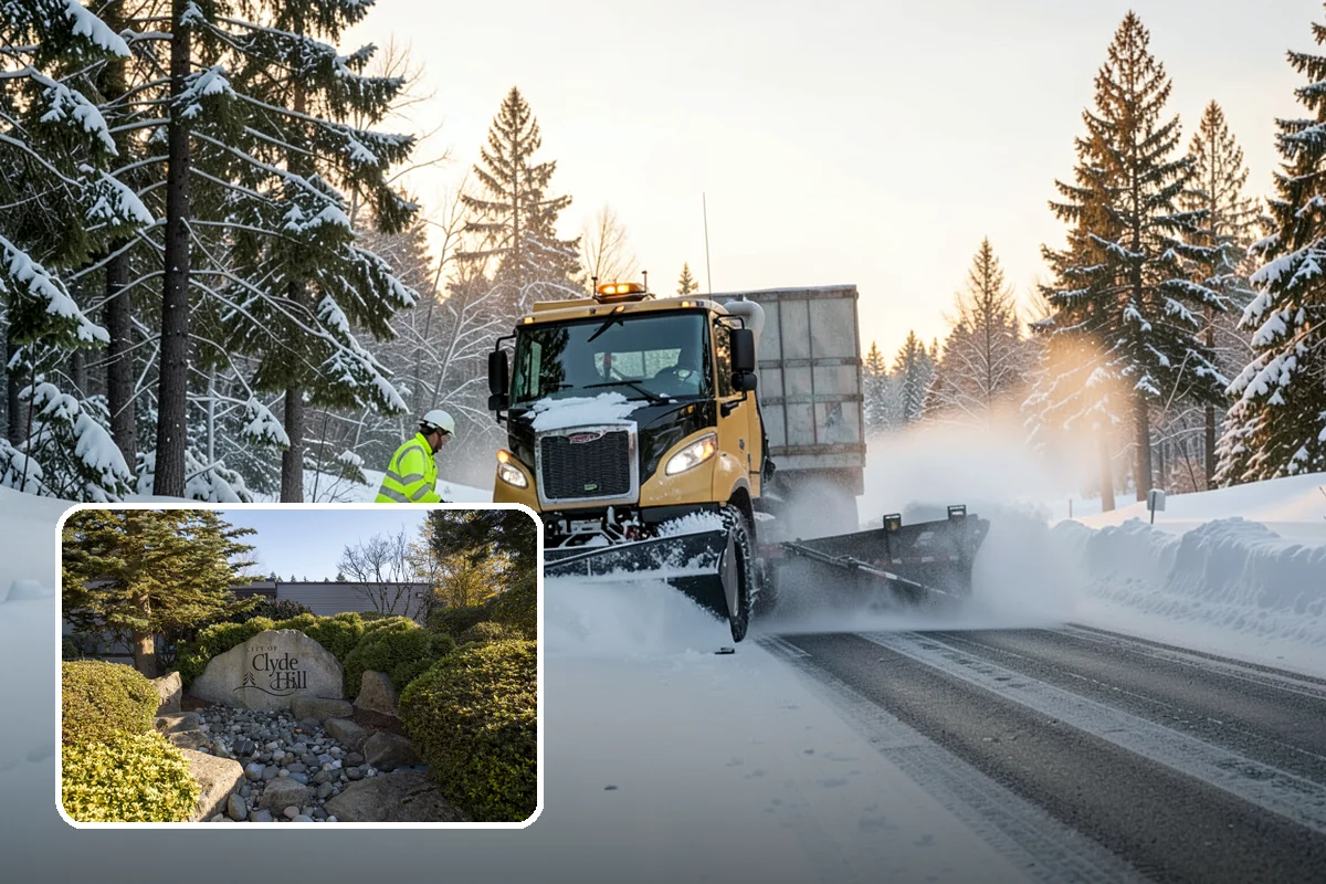 Office Parking Lot Snow Removal in Clyde Hill, King County, WA - Early-morning clearing timed to beat the commute