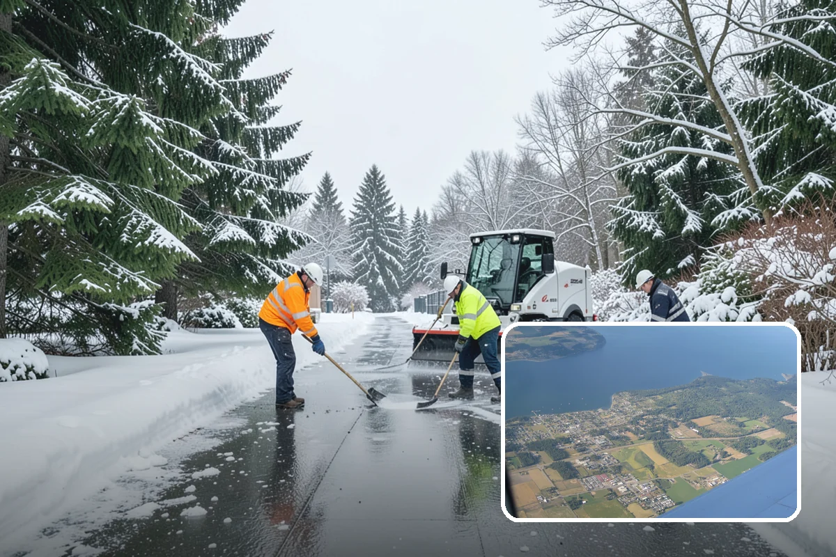 Office Parking Lot Snow Removal in Coupeville, Island County, WA - Early-morning clearing timed to beat the commute