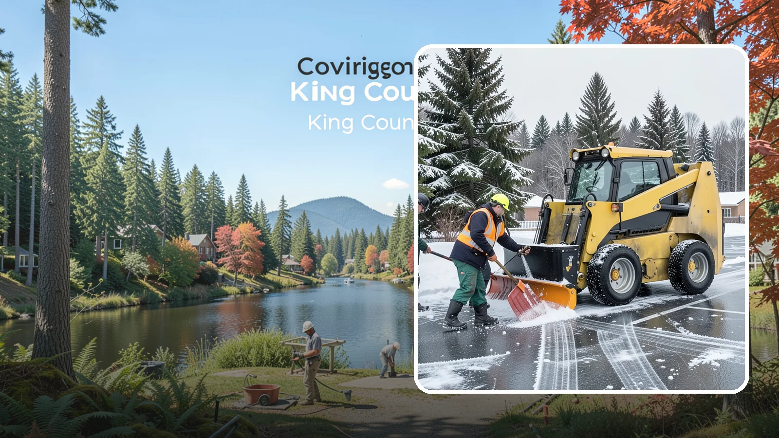 Office Parking Lot Snow Removal in Covington, King County, WA - Keep your office lot open and safe for arriving employees and clients when a rare Western Washington snowfall or ice event hits.