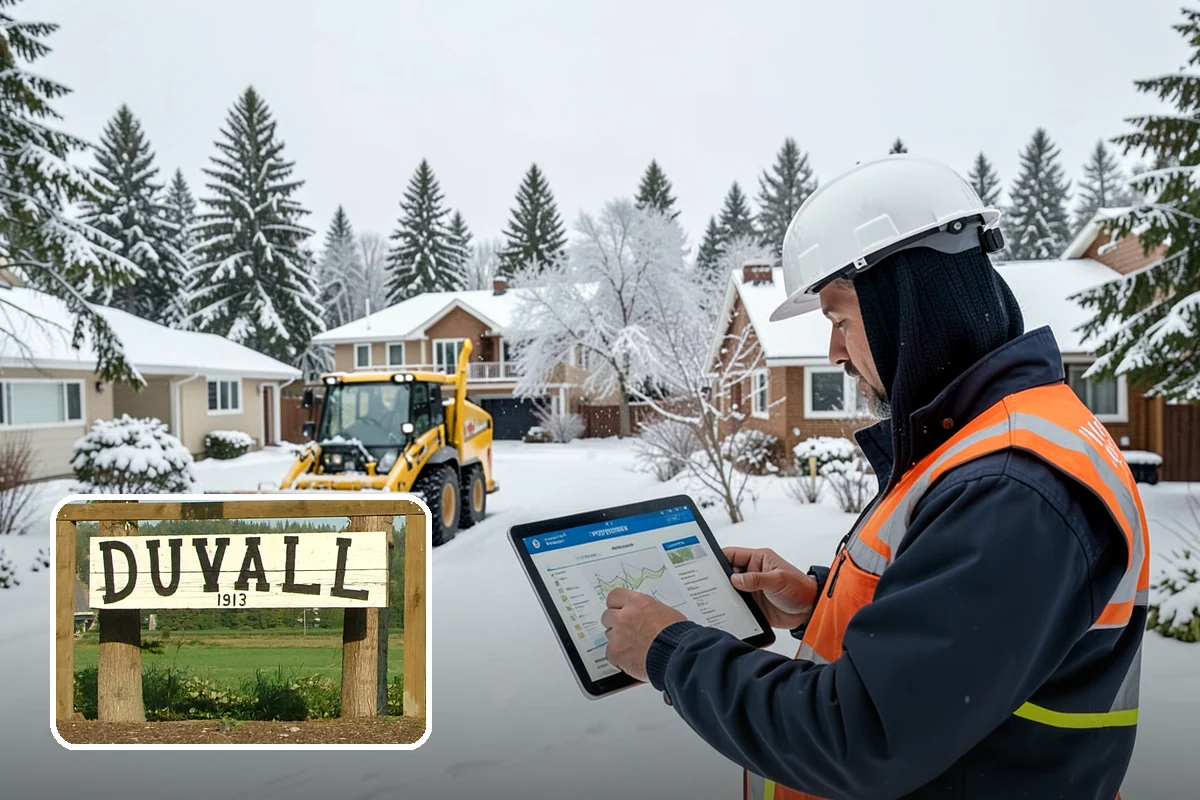 Office Parking Lot Snow Removal in Duvall, King County, WA - Early-morning clearing timed to beat the commute