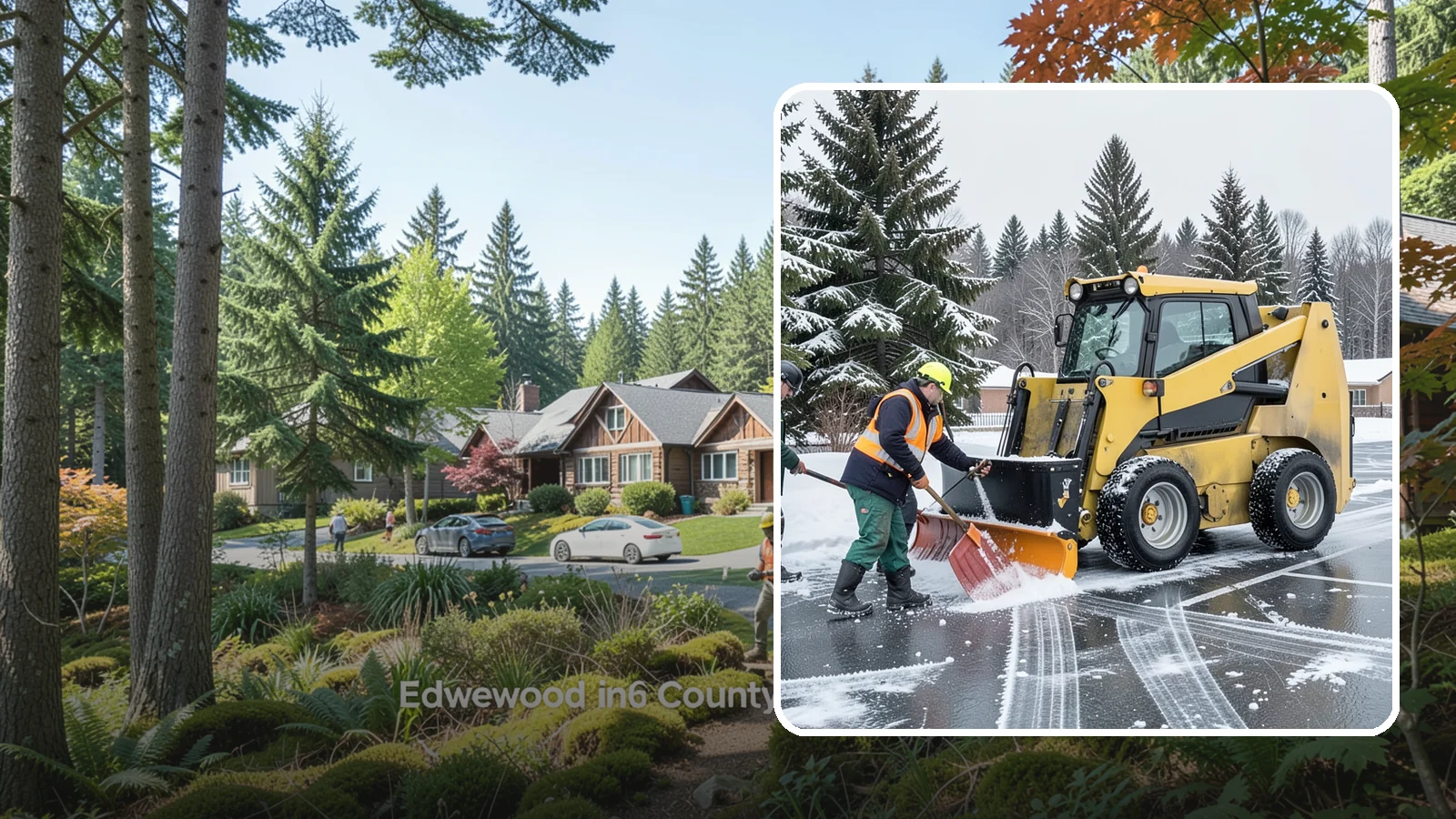 Office Parking Lot Snow Removal in Edgewood, Pierce County, WA - Keep your office lot open and safe for arriving employees and clients when a rare Western Washington snowfall or ice event hits.