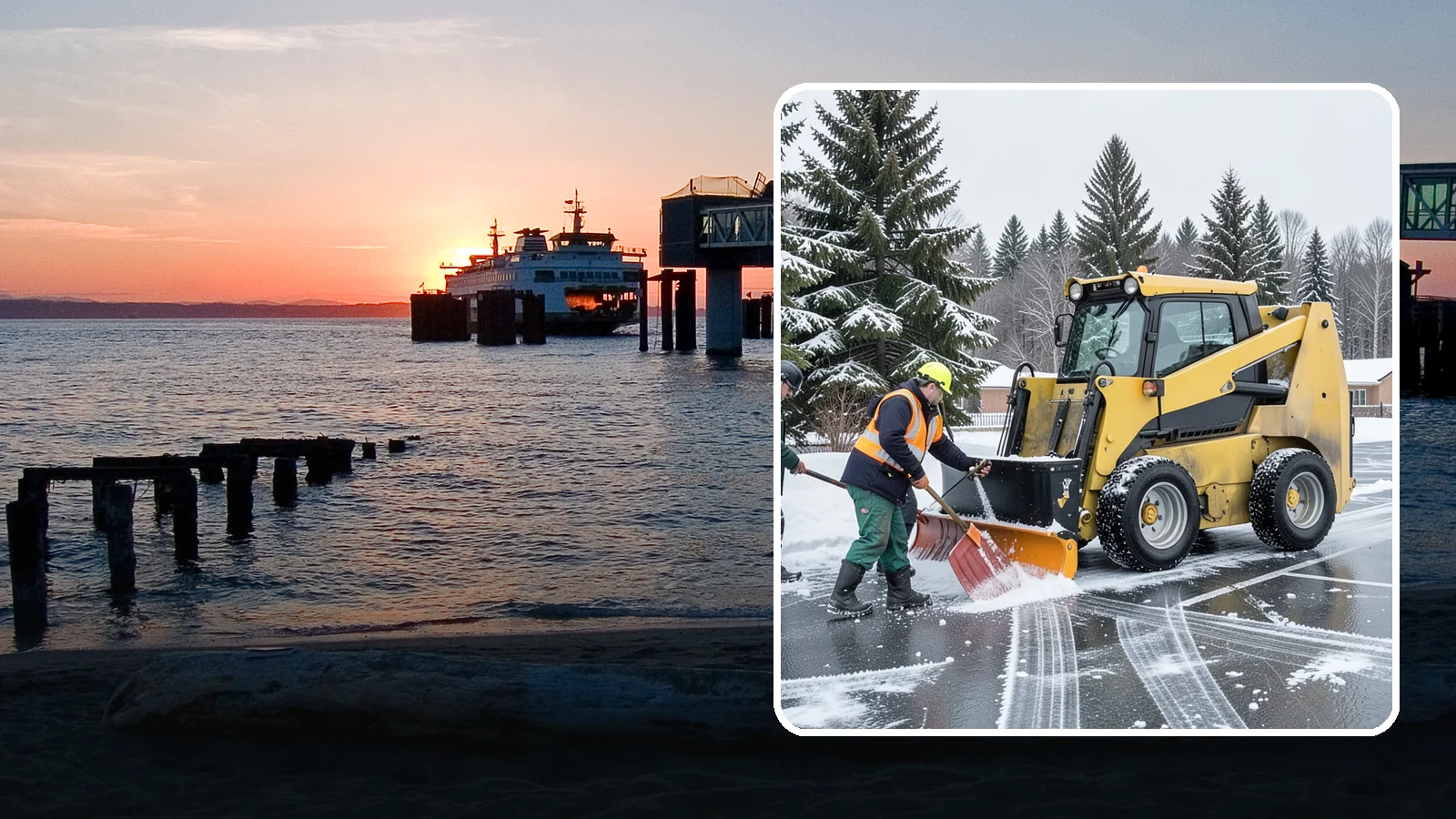 Office Parking Lot Snow Removal in Edmonds, Snohomish County, WA - Keep your office lot open and safe for arriving employees and clients when a rare Western Washington snowfall or ice event hits.
