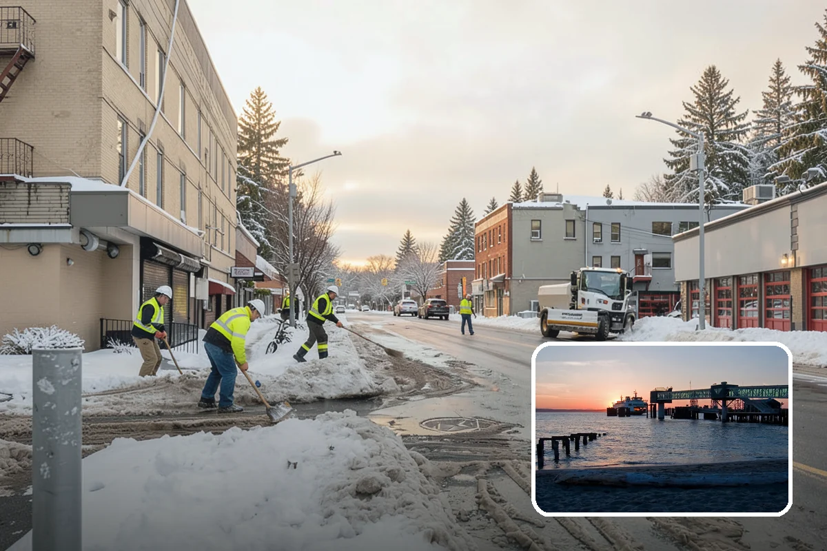 Office Parking Lot Snow Removal in Edmonds, Snohomish County, WA - Early-morning clearing timed to beat the commute