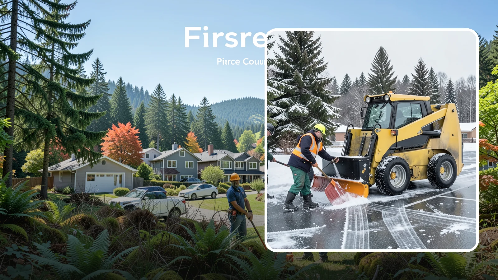 Office Parking Lot Snow Removal in Fircrest, Pierce County, WA - Keep your office lot open and safe for arriving employees and clients when a rare Western Washington snowfall or ice event hits.