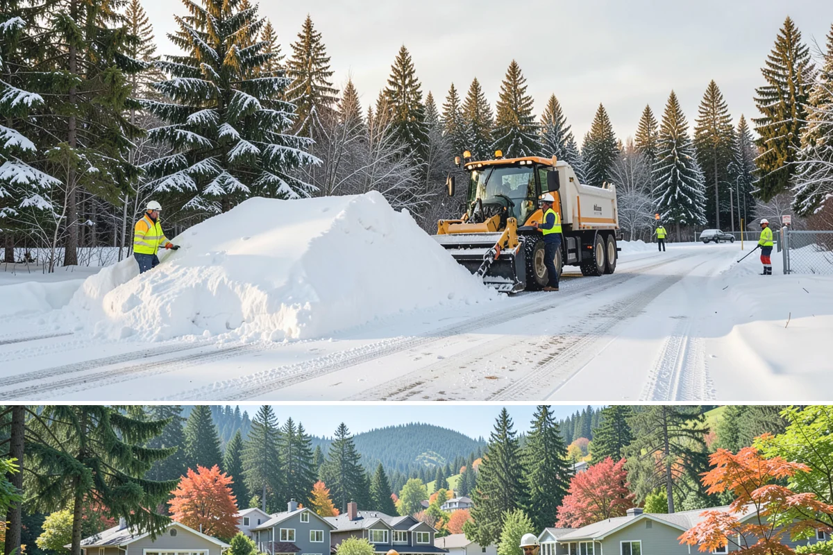 Office Parking Lot Snow Removal in Fircrest, Pierce County, WA - Office lots need the most attention during December and January cold snaps when overnight temperatures dip below freezing after...