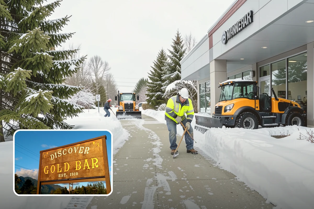 Office Parking Lot Snow Removal in Gold Bar, Snohomish County, WA - Early-morning clearing timed to beat the commute