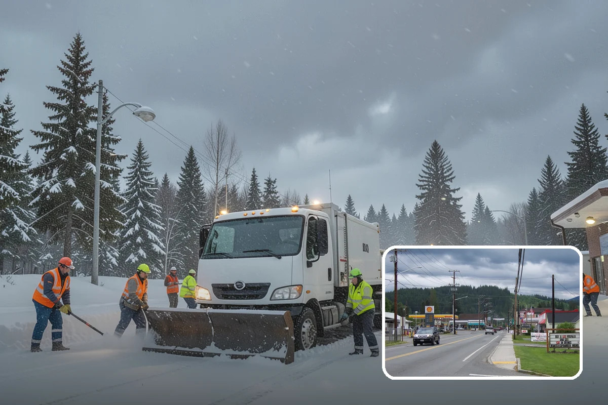 Office Parking Lot Snow Removal in Granite Falls, Snohomish County, WA - Early-morning clearing timed to beat the commute