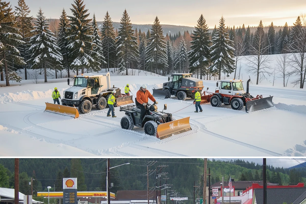Office Parking Lot Snow Removal in Granite Falls, Snohomish County, WA - Office lots need the most attention during December and January cold snaps when overnight temperatures dip below freezing after...