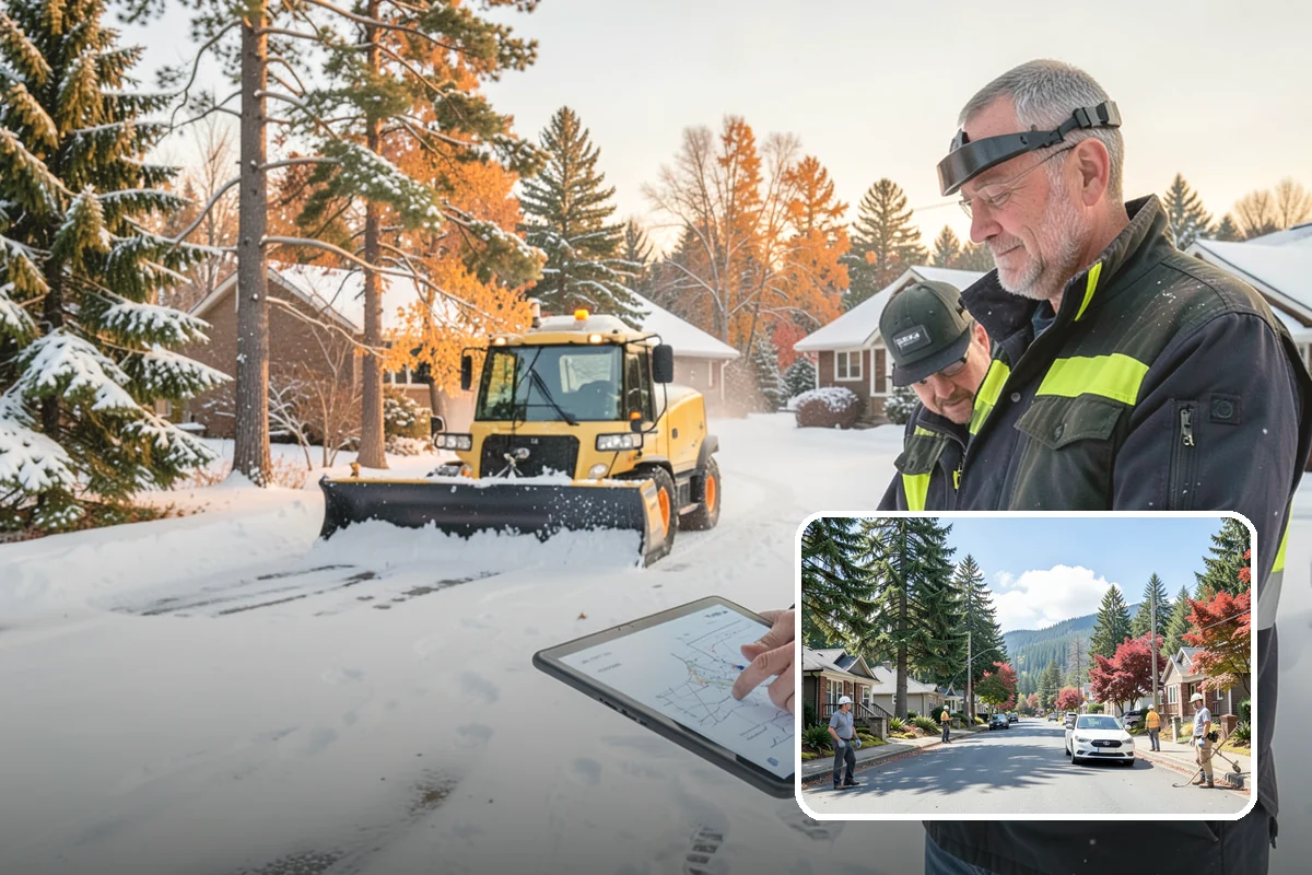 Office Parking Lot Snow Removal in Hunts Point, King County, WA - Early-morning clearing timed to beat the commute