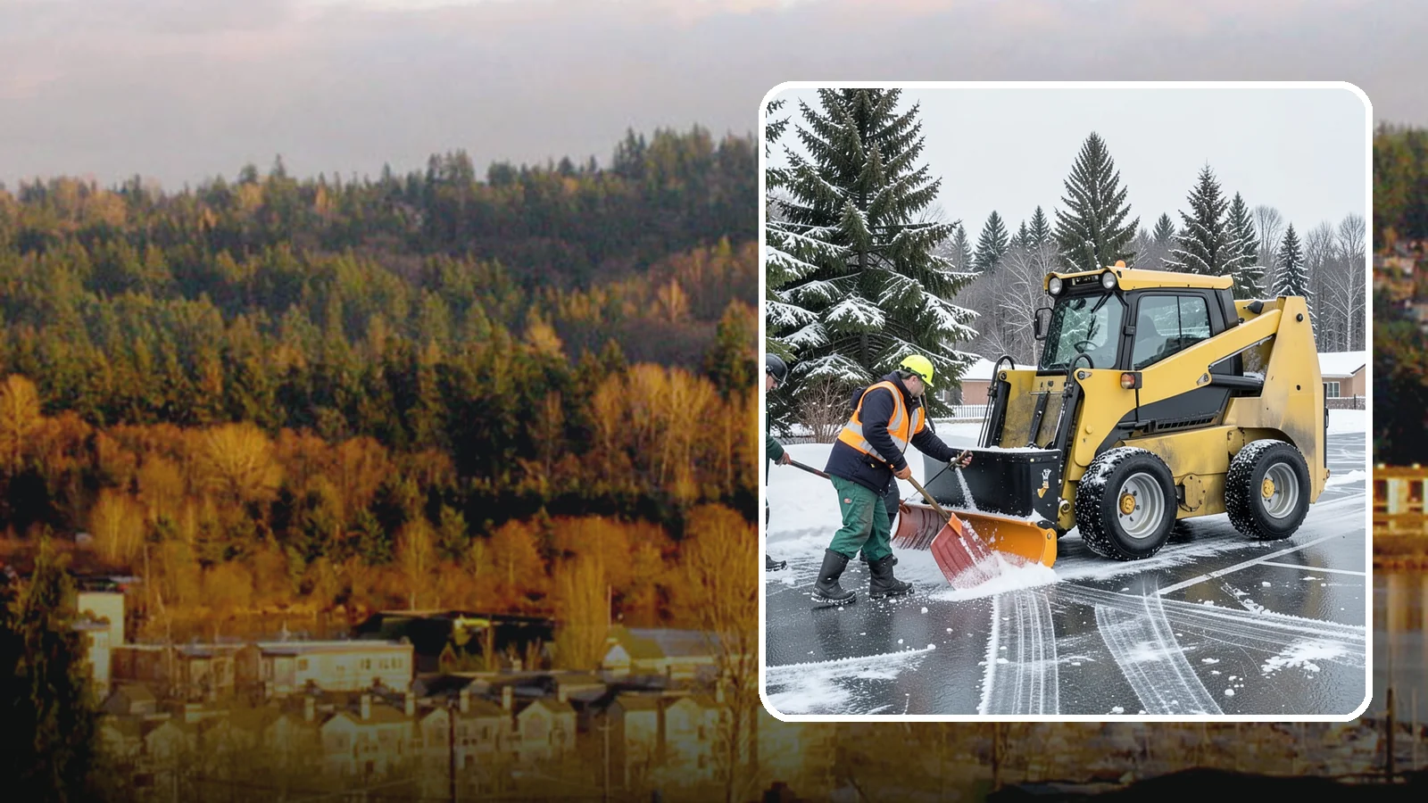Office Parking Lot Snow Removal in Kenmore, King County, WA - Keep your office lot open and safe for arriving employees and clients when a rare Western Washington snowfall or ice event hits.