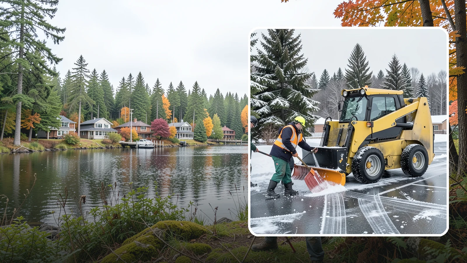 Office Parking Lot Snow Removal in La Conner, Skagit County, WA - Keep your office lot open and safe for arriving employees and clients when a rare Western Washington snowfall or ice event hits.