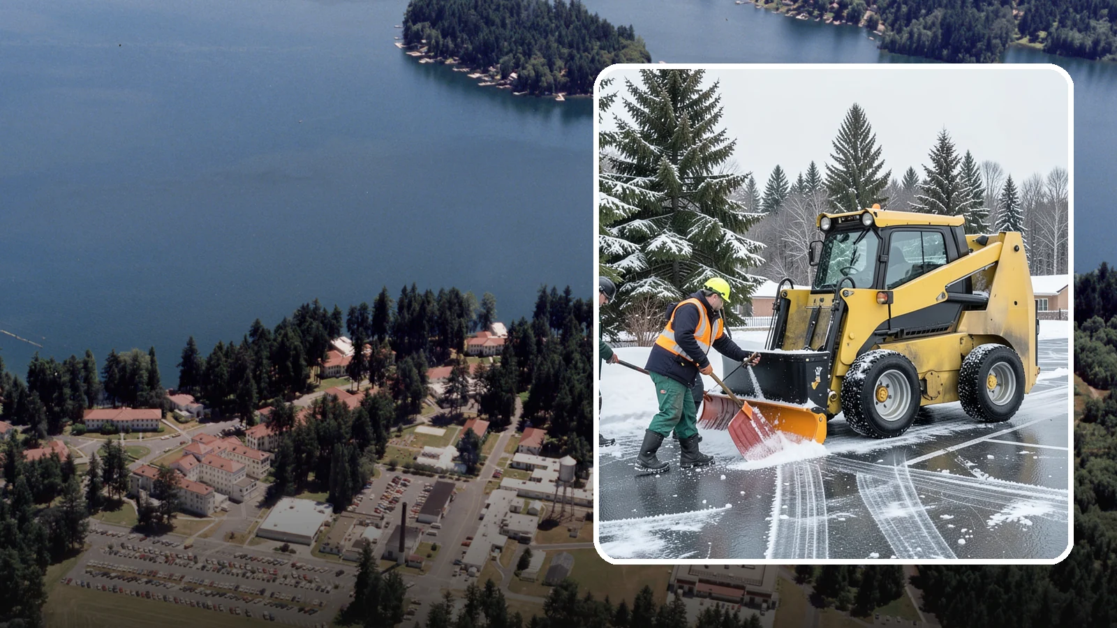Office Parking Lot Snow Removal in Lakewood, Pierce County, WA - Keep your office lot open and safe for arriving employees and clients when a rare Western Washington snowfall or ice event hits.