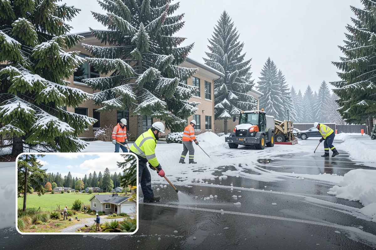 Office Parking Lot Snow Removal in Lyman, Skagit County, WA - Early-morning clearing timed to beat the commute