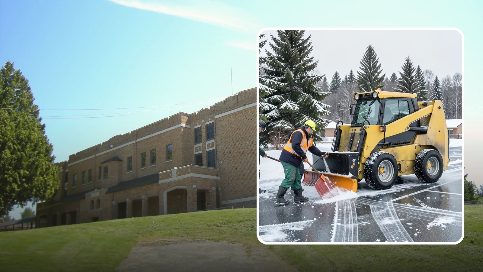 Office Parking Lot Snow Removal in Maple Valley, King County, WA - Keep your office lot open and safe for arriving employees and clients when a rare Western Washington snowfall or ice event hits.