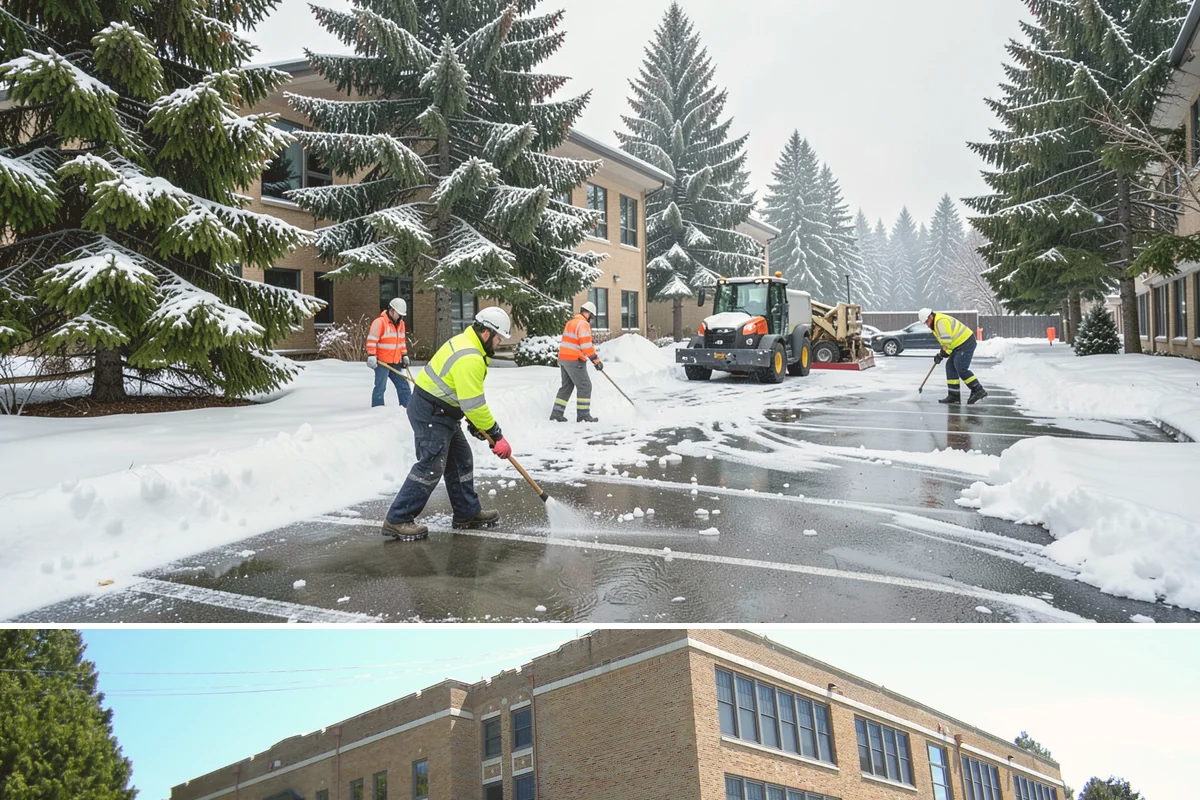 Office Parking Lot Snow Removal in Maple Valley, King County, WA - Office lots need the most attention during December and January cold snaps when overnight temperatures dip below freezing after...